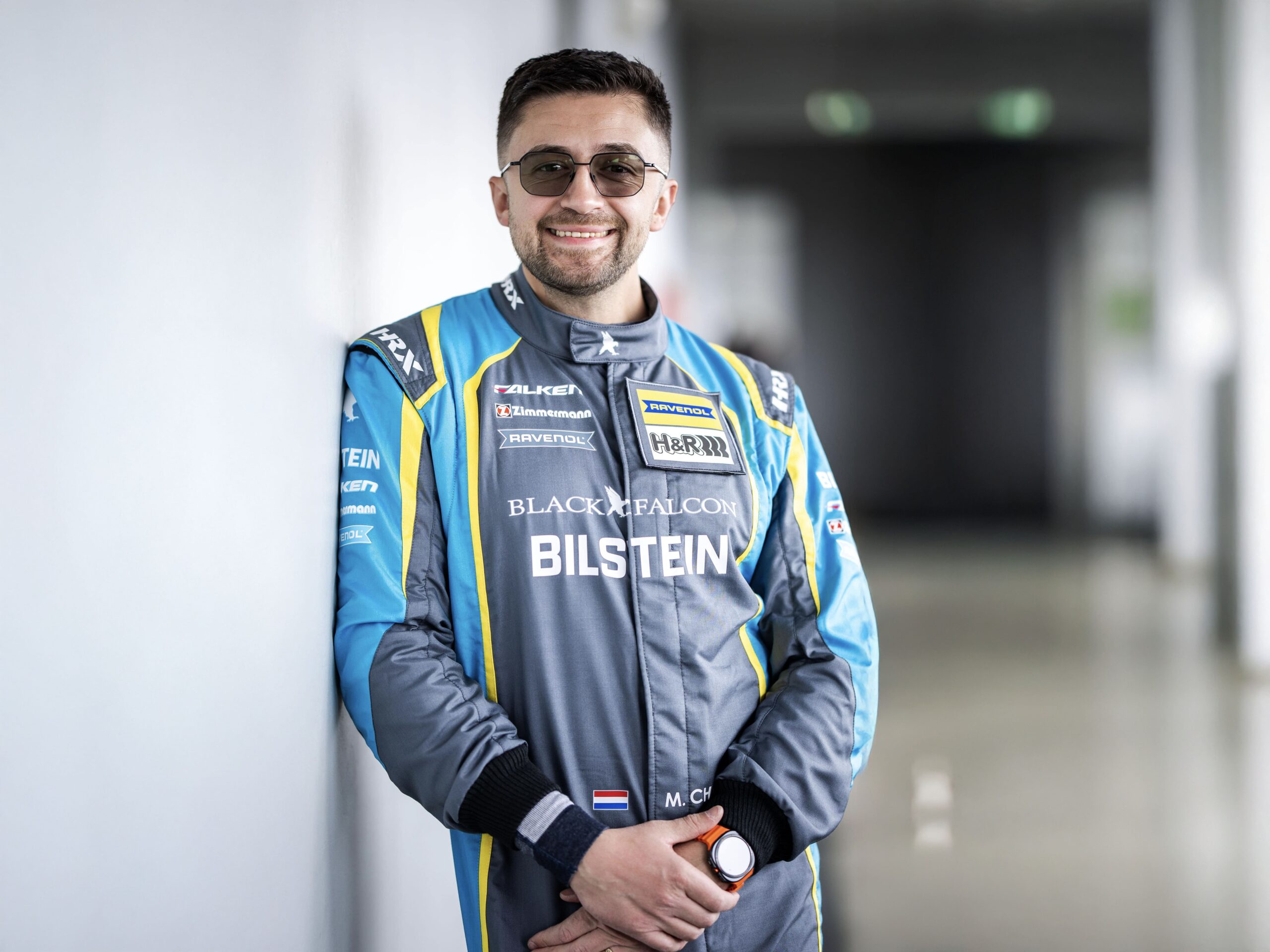 Portrait of Misha Charoudin, driver for the BILSTEIN Racing Team